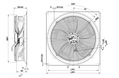 Вентилятор осевой ebmpapst W3G800GM6721