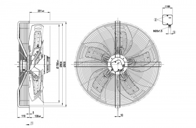 Вентилятор осевой ebmpapst S6D800BA0109