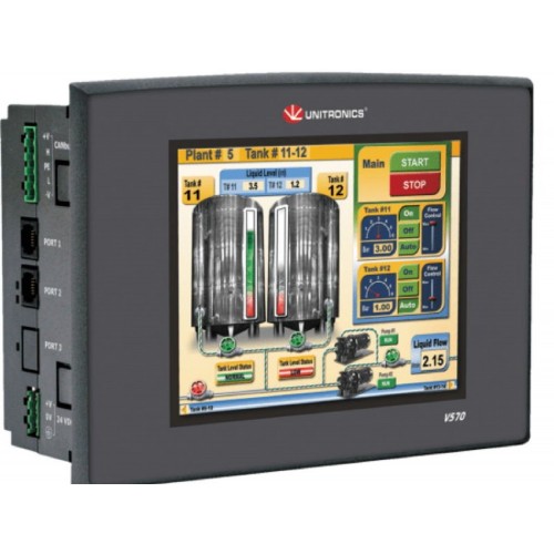 V570-57-T20BJ Контроллер Vision: экран 5.7 дюймов 24VDC, TFT (320X240), CAN, 2 RS232/485 Unitronics
